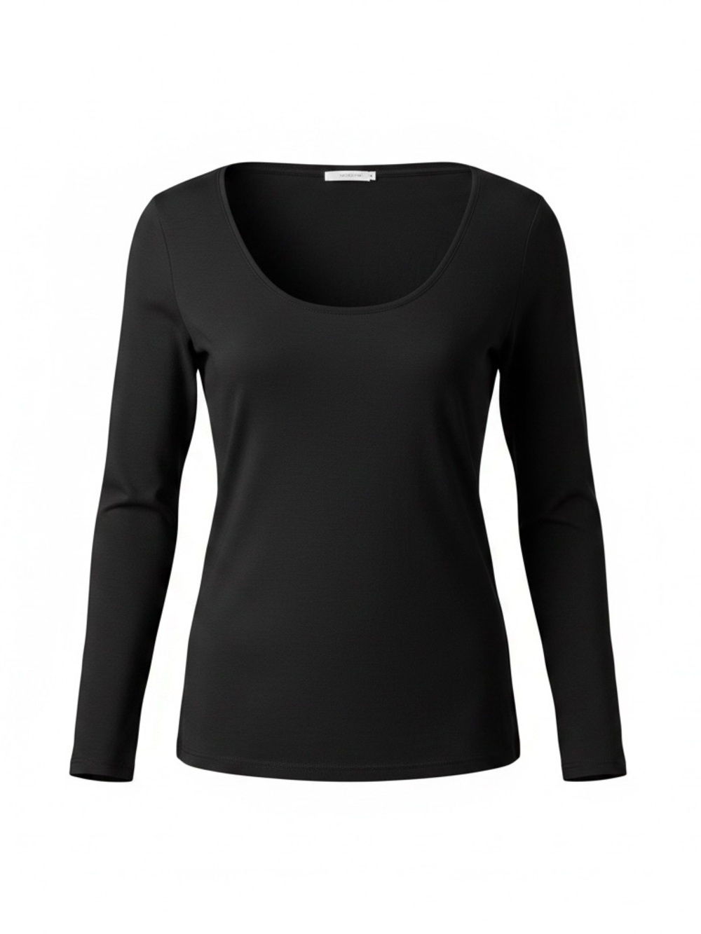 Soma Black Scoop-Neck Long Sleeve Top in Size Large